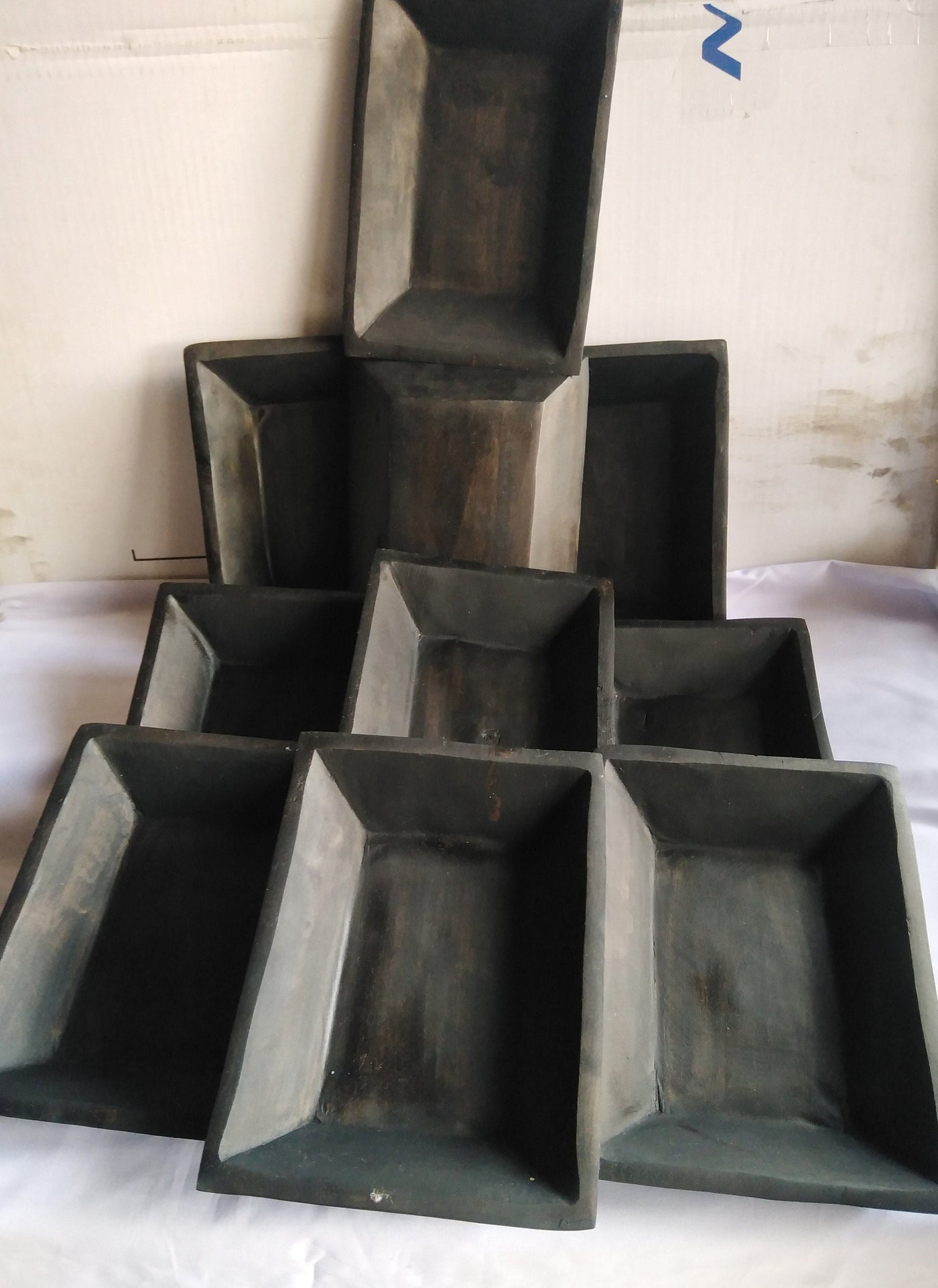 Wholesale supplier! Set of 5 New Medium Dough Bowls 9/7/1.5 Dough Bowls Black Handmade medium Candle Fill - Candle Pour.Coloured Decor Bowls