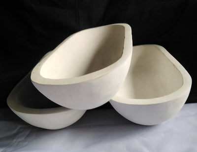 Bulk medium Wooden Candle Dough Bowls- white set of 3. Centerpiece Home Decor Bowls. Diy Candle Making Kit. 13" Wood Bowls.