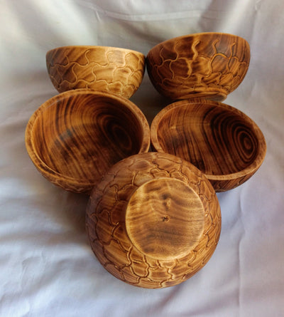 New Bowls Alert!.Perfect Animal Print Machine Cut 5" Diam,2" HT Dough Bowls.Unique Giraffe Print Hand finished Bowls set of 10.DIY Candle