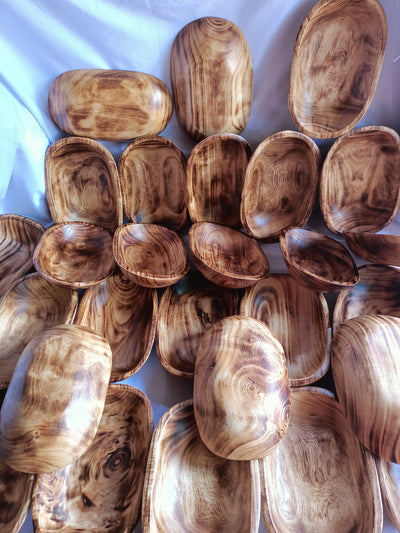 Bulk Sale! Handcarrved 9*6*2 " Dough Bowls set of 7. Perfect Candle Ready Bowls. DIY Wax Pour Bowls. Farmhouse Decor Gift Bowls.