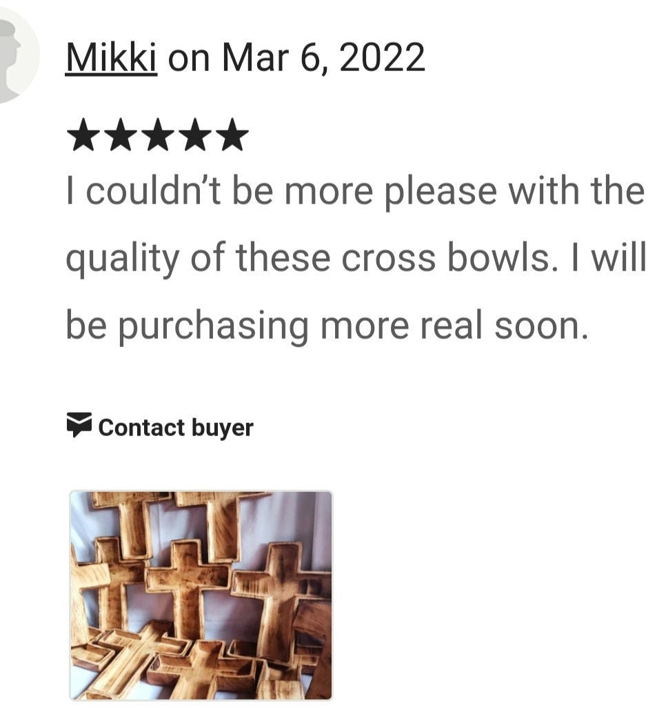 Wholesale Supply! Christian Cross Shaped wooden Dough Bowls lots of 4. Easter Gift Candle Ready  Bowls. Farmhouse Rustic Religious Decor