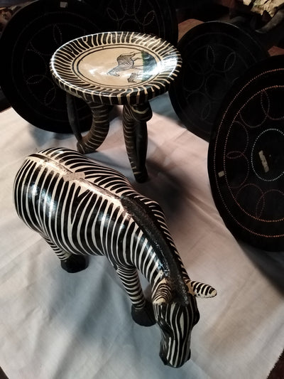 Extraordinary Animal Themed  Stool or Table with 1 or 2 handles from the  Maasai Tribe of Kenya , Customised Beaded Outdoor Stool and Table.