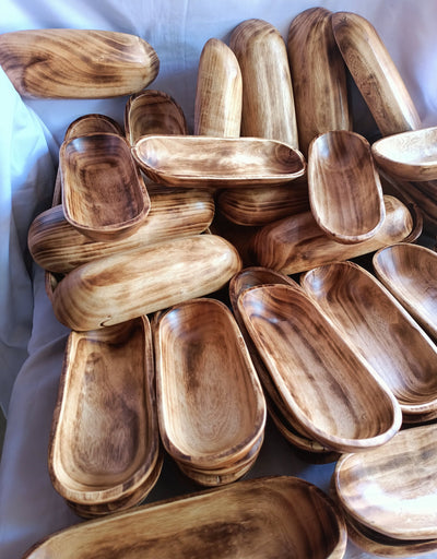 Wholesale Supply.Beautiful HandCarved Dough Bowls For Candle set of 6 medium-3 and small-3 mix 11"and9".Rustic Home Decor.DIY Candle Project