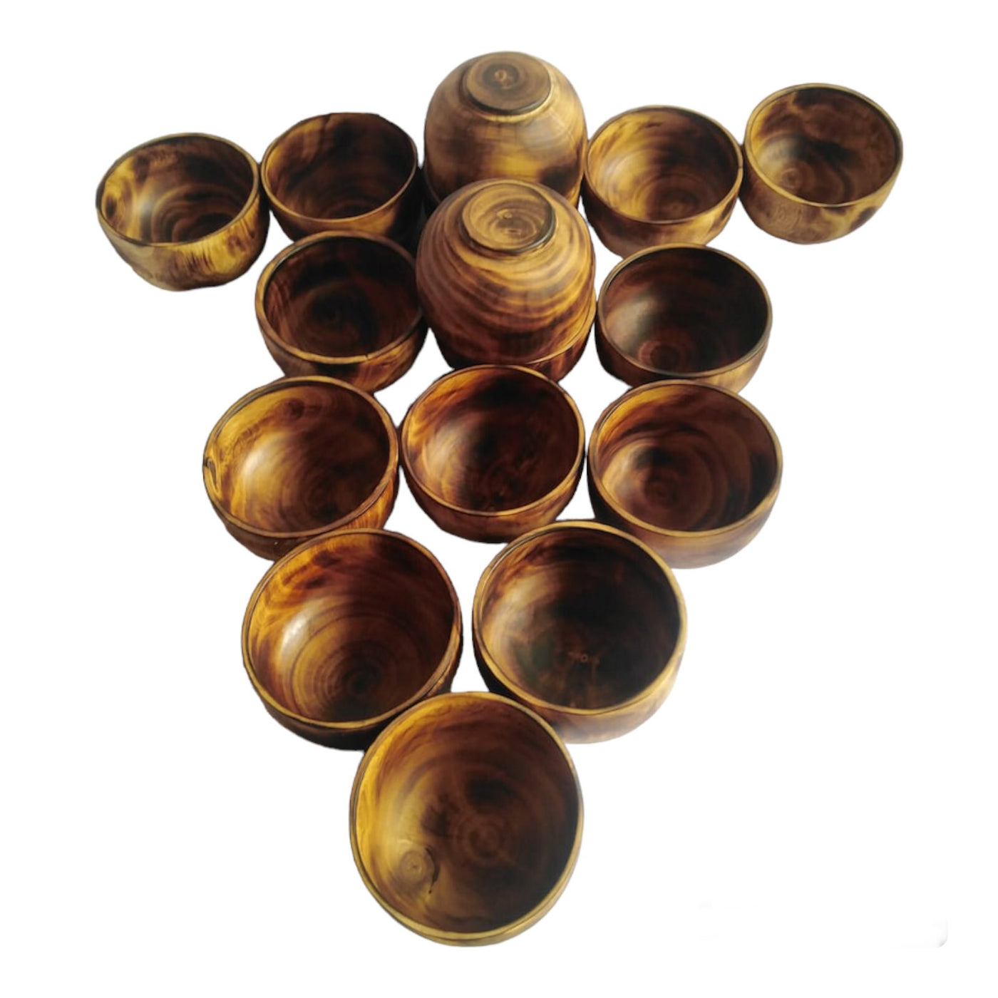 Mini Tiny Round wooden Candle Dough Bowl vessels DIY projects Candle Fill Decorative Gift Bowls wax pour Candle Holders Qty 10 Gift Bowls