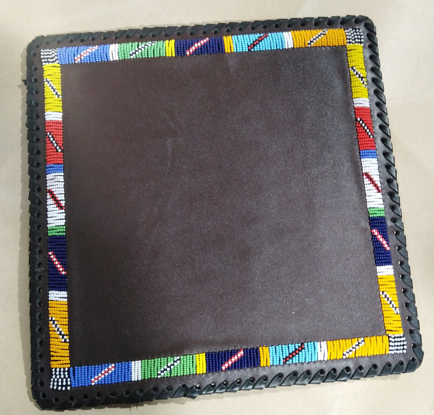 Wholesale. Handmade African Leather Beaded Placematts set of 2. Modern Homes Placemats.Customised Rectangle,square and Round Table Mats.