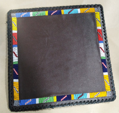 Wholesale. Handmade African Leather Beaded Placematts set of 2. Modern Homes Placemats.Customised Rectangle,square and Round Table Mats.