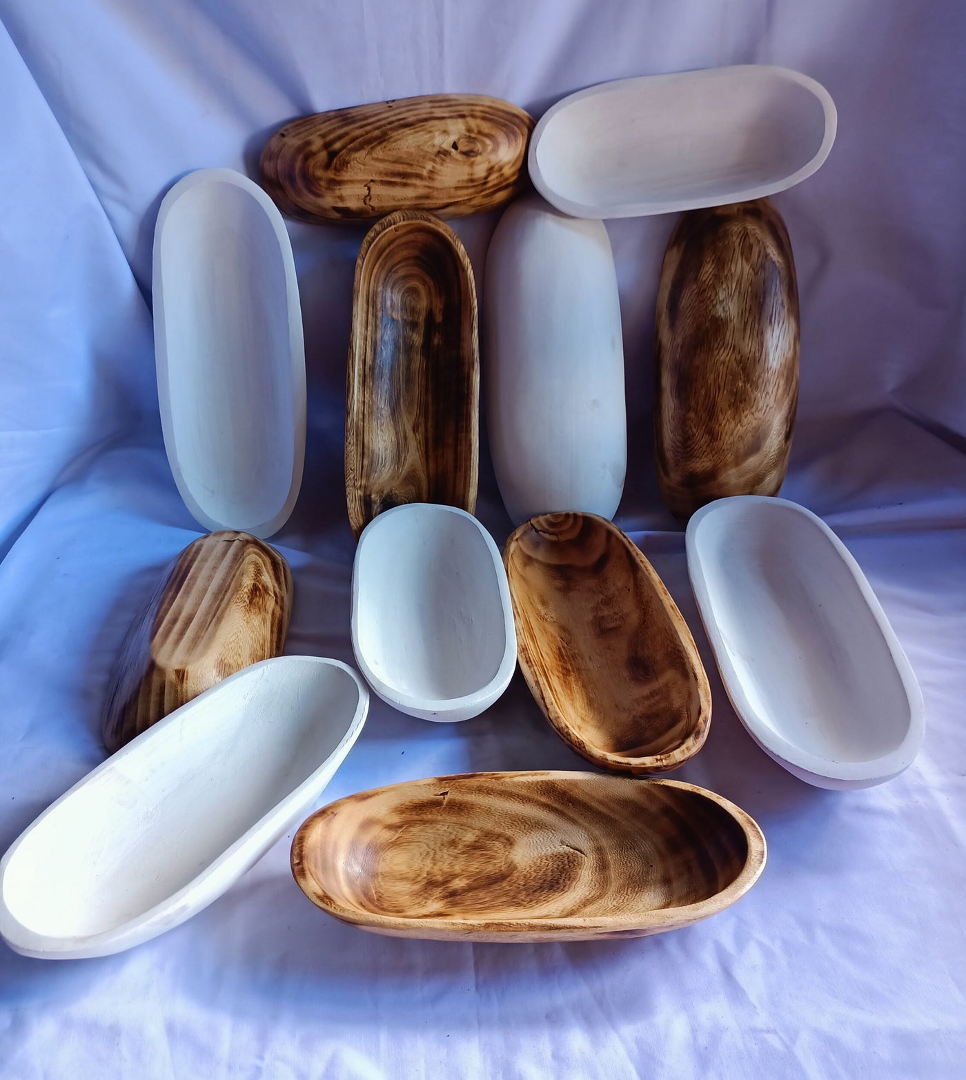 Wholesale Beautiful Handmade Candle Dough Bowls Set of 10.Mixed 5 White and 5 Natural 11" and 9".DIY Candle Making Kit.Gift Items.