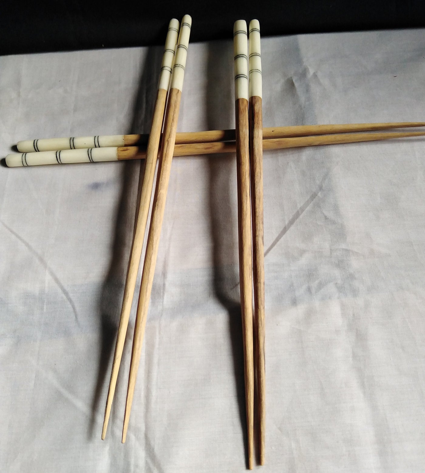 Wholesale. Handmade Olivewood and Borne Chopsticks. Unique set of 5. Borne inlay Chopsticks. Bulk chopsticks for Resell.