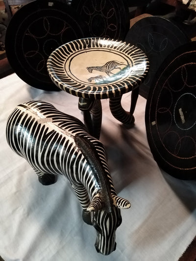 Extraordinary Animal Themed  Stool or Table with 1 or 2 handles from the  Maasai Tribe of Kenya , Customised Beaded Outdoor Stool and Table.