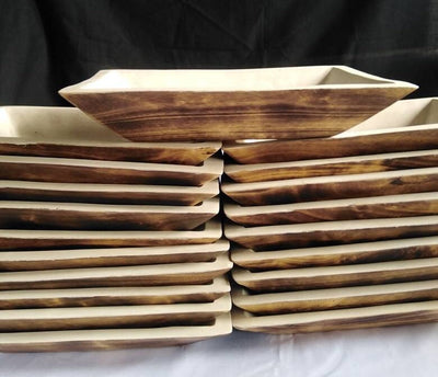9*7" Natural wood Dough Bowls Painted white on the Inside Surface Bulk. QTY 10 Beautiful Candle Dough Bowls. Offer Sale