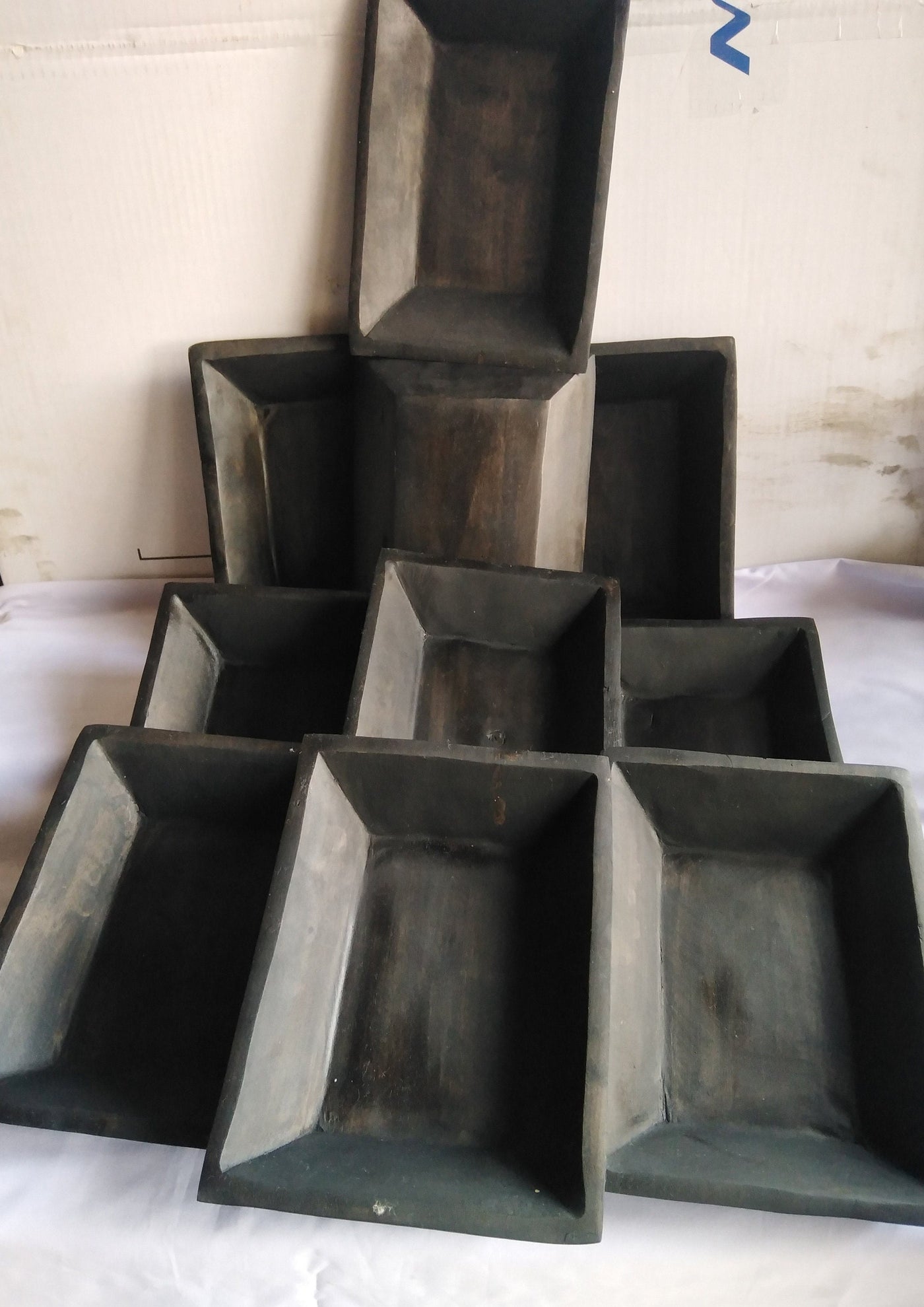 Wholesale supplier! Set of 5 New Medium Dough Bowls 9/7/1.5 Dough Bowls Black Handmade medium Candle Fill - Candle Pour.Coloured Decor Bowls