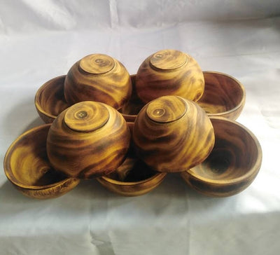 ONSALE WHOLESALE.QTY 20  Machine Cut Hand Finished  wholesale 4 inch Cross Diameter Candle Making Dough Bowls Small Round Cute wooden Bowls