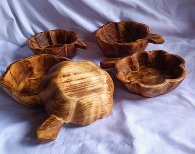Wholesale Discounts. Beautifully Handcrafted Unique medium Pumpkin Dough Bowls set of 5.DIY Candle Ready Gift Bowls. Centerpiece Decor Bowls