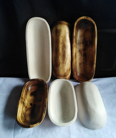 Bulk supply Candle Bowls. 9and11" skinny Candle Bowls Mix of 6 white and Natural..Farmhouse Decor Bowls.