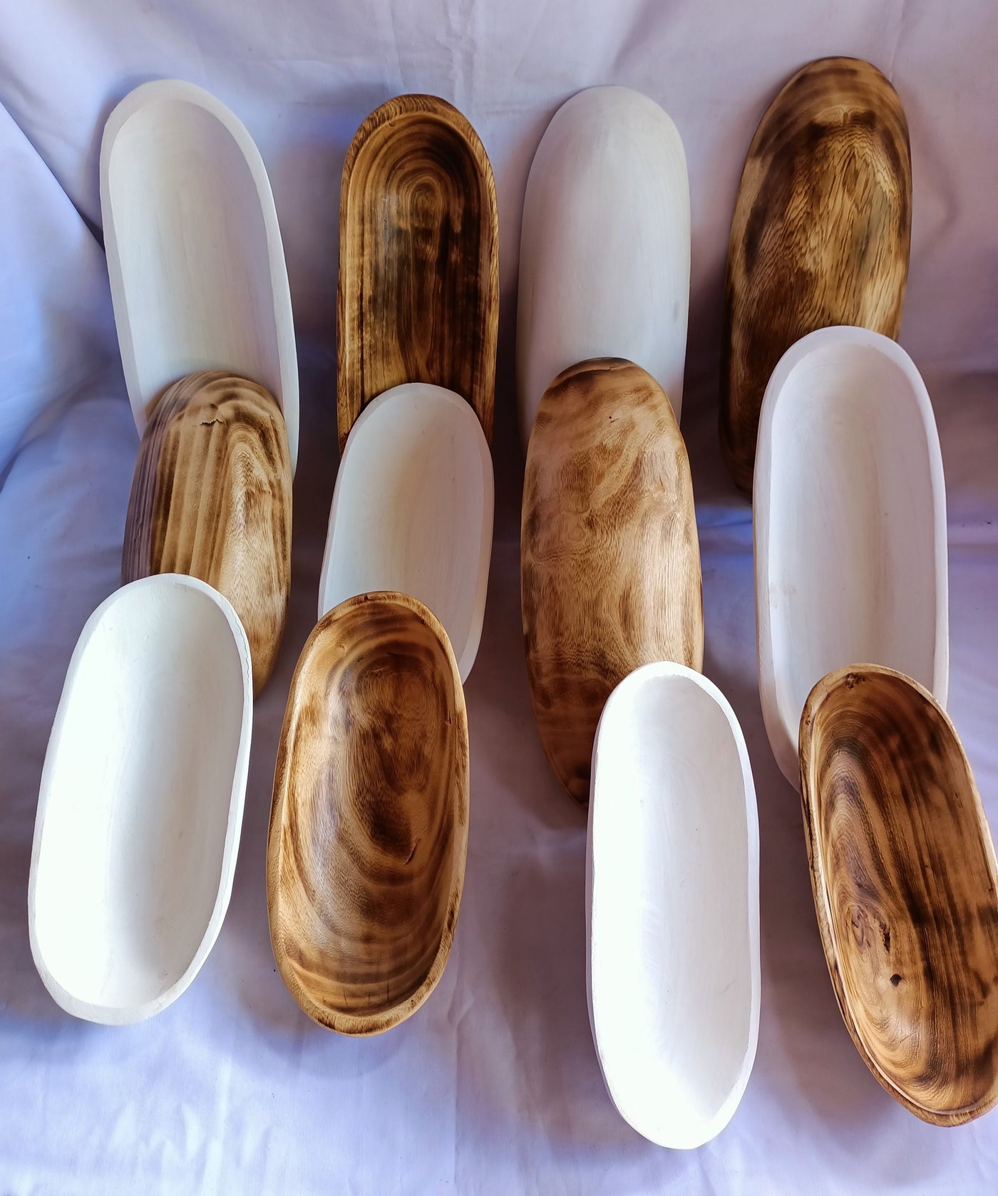 Wholesale Beautiful Handmade Candle Dough Bowls Set of 10.Mixed 5 White and 5 Natural 11" and 9".DIY Candle Making Kit.Gift Items.