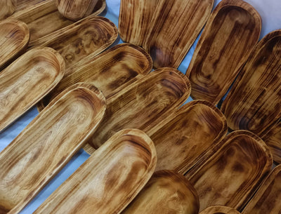 Mini Candle pour Dough Bowl wooden Farmhouse kitchen wax Fill vessels set of 10 DIY Projects Christmas gift wooden Candle Bowls baguettes