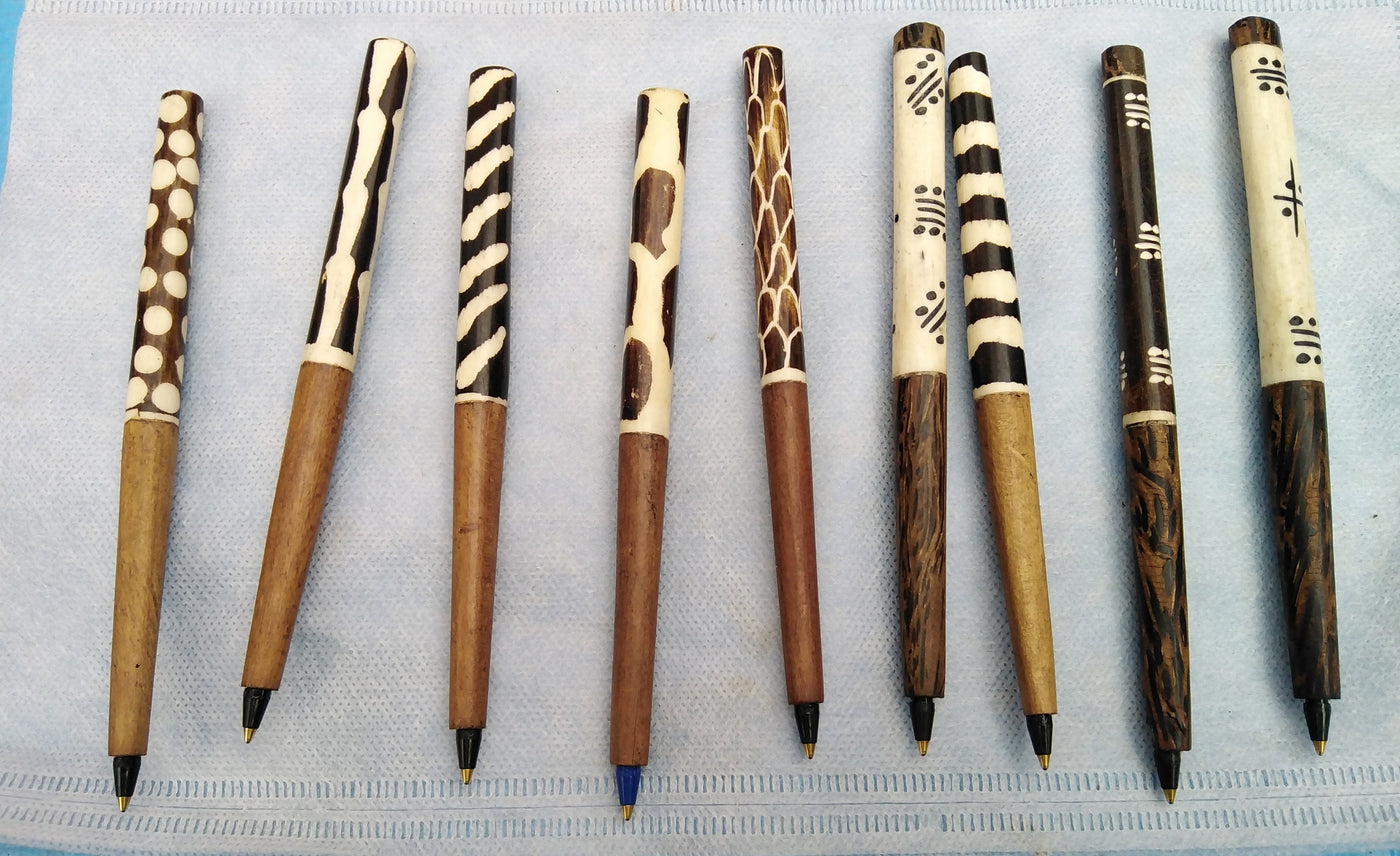 Wholesale Handmade Wooden Wood and Inlaid Cow Bone Ballpoint Pens set of 2. Wooden Pens.Cow Bone Pens. Atleast 2 sets in an order. Gift Pen