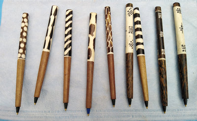 Wholesale Handmade Wooden Wood and Inlaid Cow Bone Ballpoint Pens set of 2. Wooden Pens.Cow Bone Pens. Atleast 2 sets in an order. Gift Pen