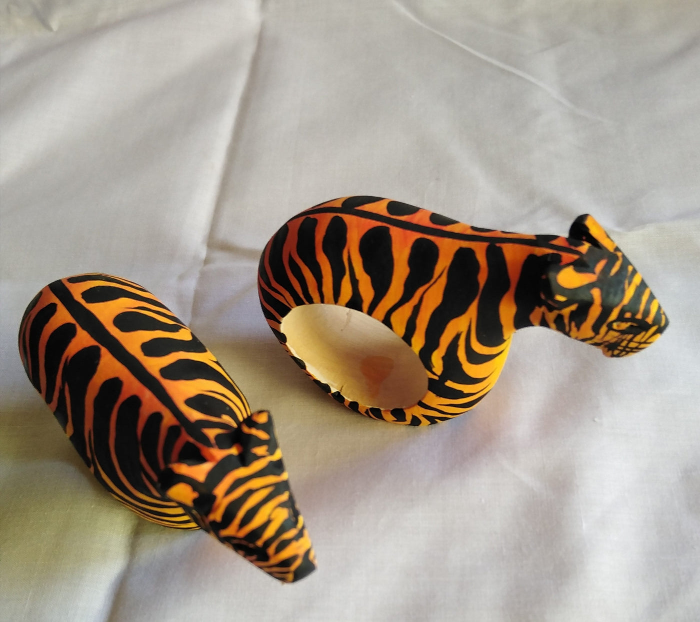 Handmade Customised Tiger  Napkin Rings set of 5 Tiger Napkin Ring Holders.Wildlife Wooden wood Napkin Rings.Mothers Day Cute Gifts for mum