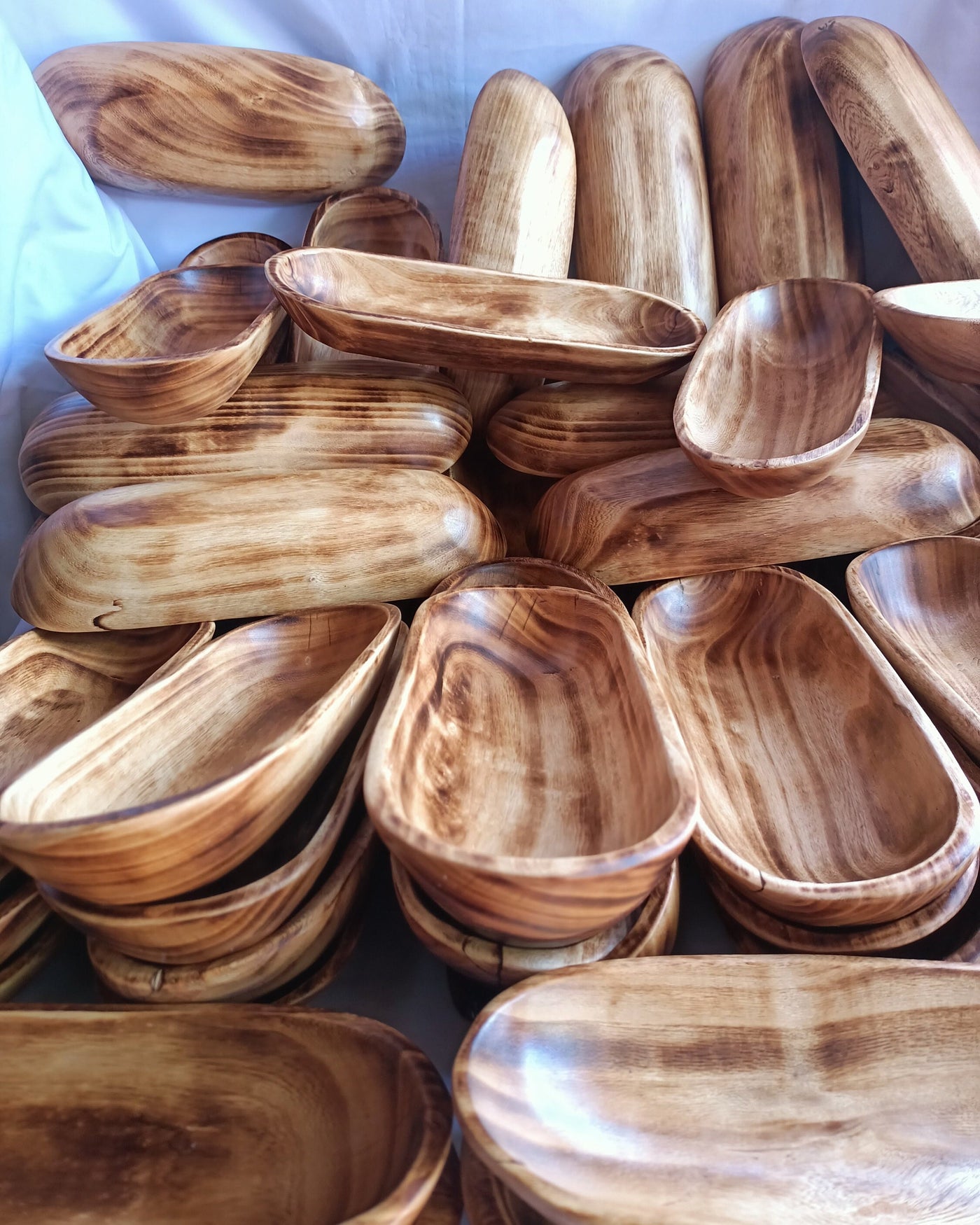 Mini Candle Vessel Dough Bowls Wooden Candle pour Handmade wax melt Bowls Farmhouse Kitchen Decor Gift Bowls Trough set qty 6 mix 9n 11 inch
