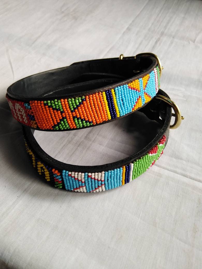 Wholesale.Handmade Dog Collar, Beaded Leather Pet Collar, Personalised Leather Dog Collar,Personalised Dog Collar Leashes, Custom Dog Collar