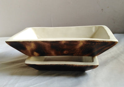 ONSALE.WHOLESALE. Handcarved Wooden Candle Dough Bowls Set of 8 Stained wood  Bowls-white Paint Inside. Unique Decor Display Bowls Bulk .