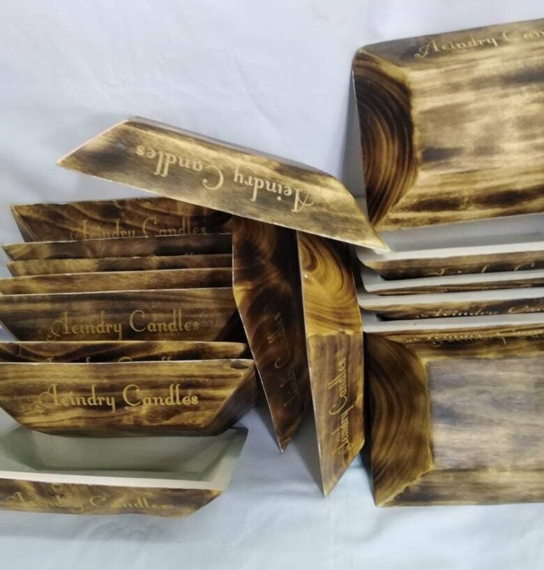 Personalized 9*7" Natural wood Dough Bowls Painted white on the Inside Surface. QTY 10 Beautiful Engraved Business name Candle Bowls. SALE.