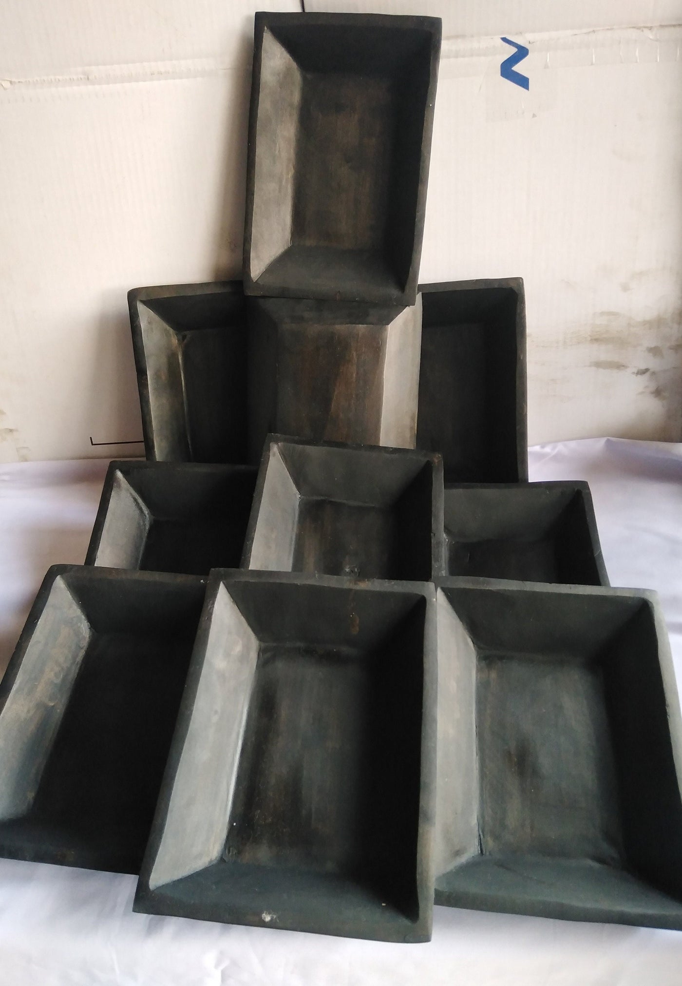 Wholesale supplier! Set of 5 New Medium Dough Bowls 9/7/1.5 Dough Bowls Black Handmade medium Candle Fill - Candle Pour.Coloured Decor Bowls