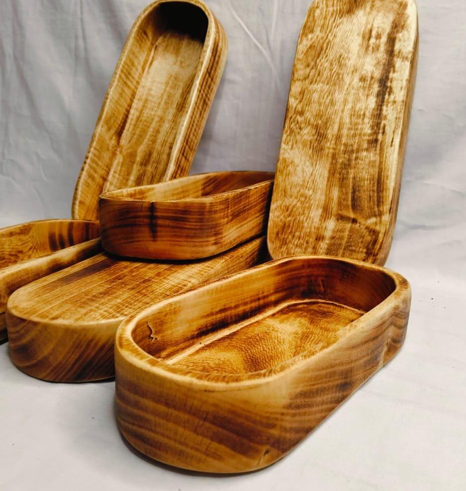 Rustic Wooden Dough Bowl for Candle Making |Hand-Carved Wood Candle Vessels| Farmhouse Decor Candle Bowls set of 6/ Reusable Wood wax Bowl