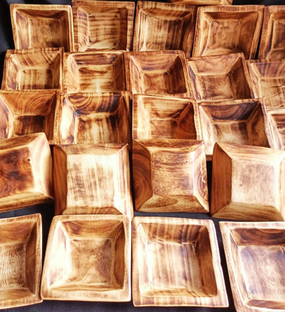 CLEARANCE SALE! Wholesale Availability.Handmade 5*5" square wooden Gift Bowls set of 12.Candle pour wax Dough Bowls.Gift Decor item Bowls.