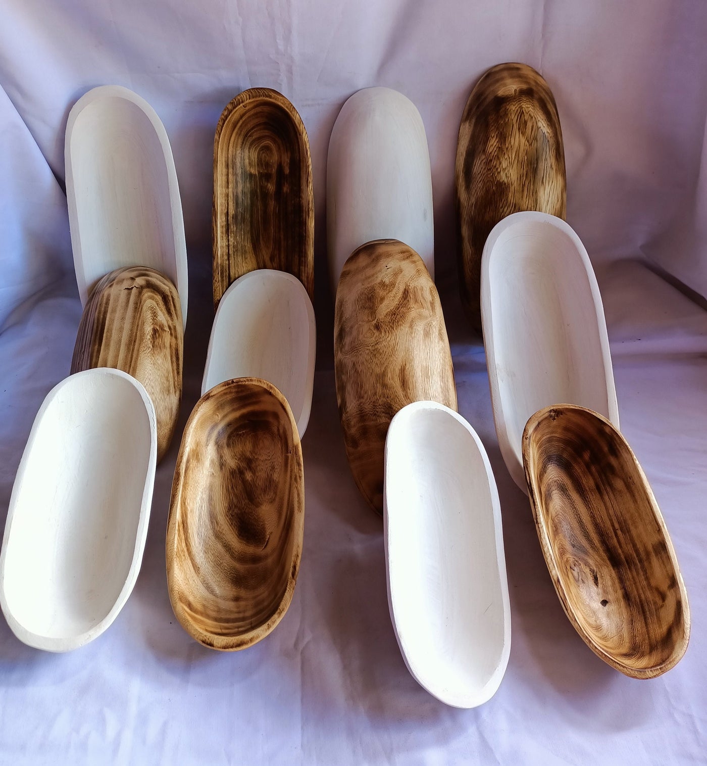Wholesale Beautiful Handmade Candle Dough Bowls Set of 10.Mixed 5 White and 5 Natural 11" and 9".DIY Candle Making Kit.Gift Items.
