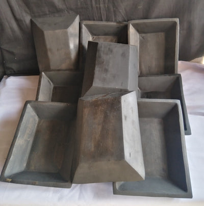 Wholesale supplier! Set of 5 New Medium Dough Bowls 9/7/1.5 Dough Bowls Black Handmade medium Candle Fill - Candle Pour.Coloured Decor Bowls
