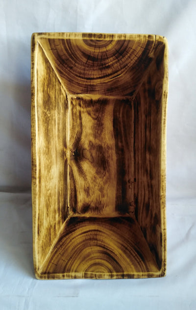 Wholesale Unique  Large Handcarved Dough Bowls set of 5. "The Grand Banquet Bowl"  Wooden multiple wick Candle Display Bowls.Farmhouse Decor