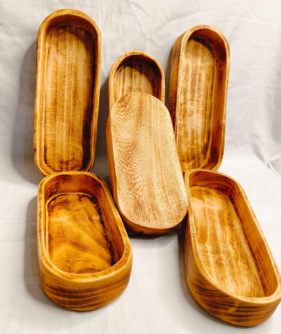 New Perfect Hand Held Machine Cut Hand finished wooden unique Dough Bowls Mix of 6pcs/wax pour 11 and 9"Candle making Bowl Farmhouse DIY kit