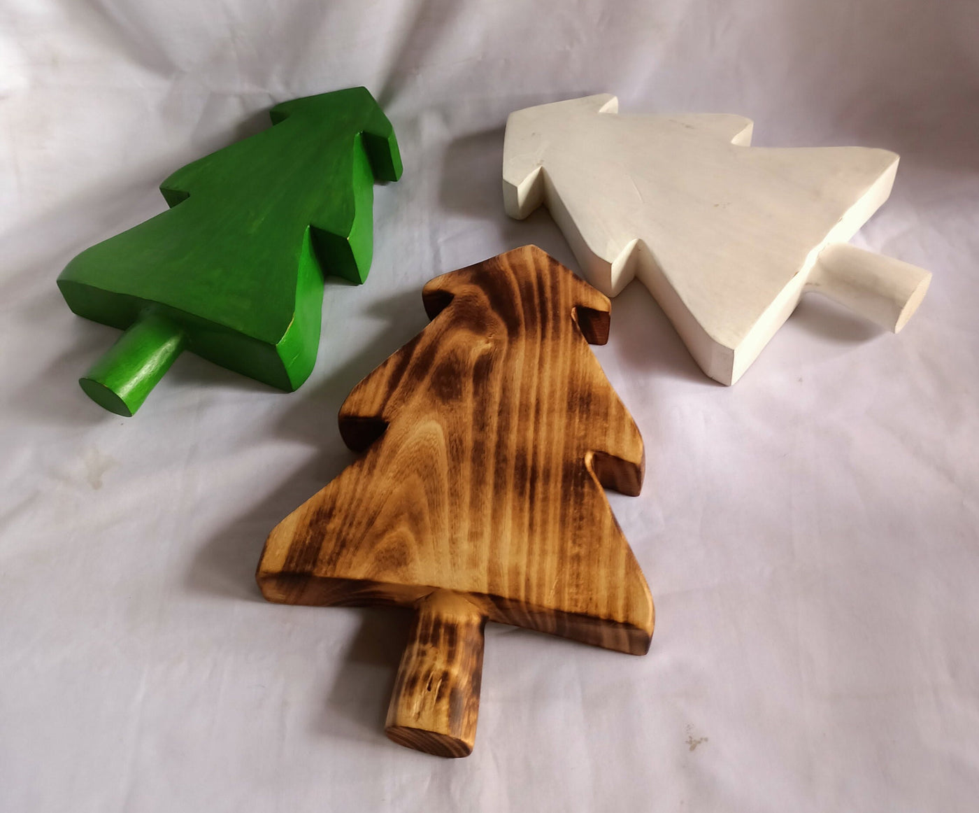 Wholesale Availability! ONSALE.A set of 6 Painted Tree Dough Bowls. Christmas tree wax Pour Candle Bowls Farmhouse Decor Bowls.10 " Long