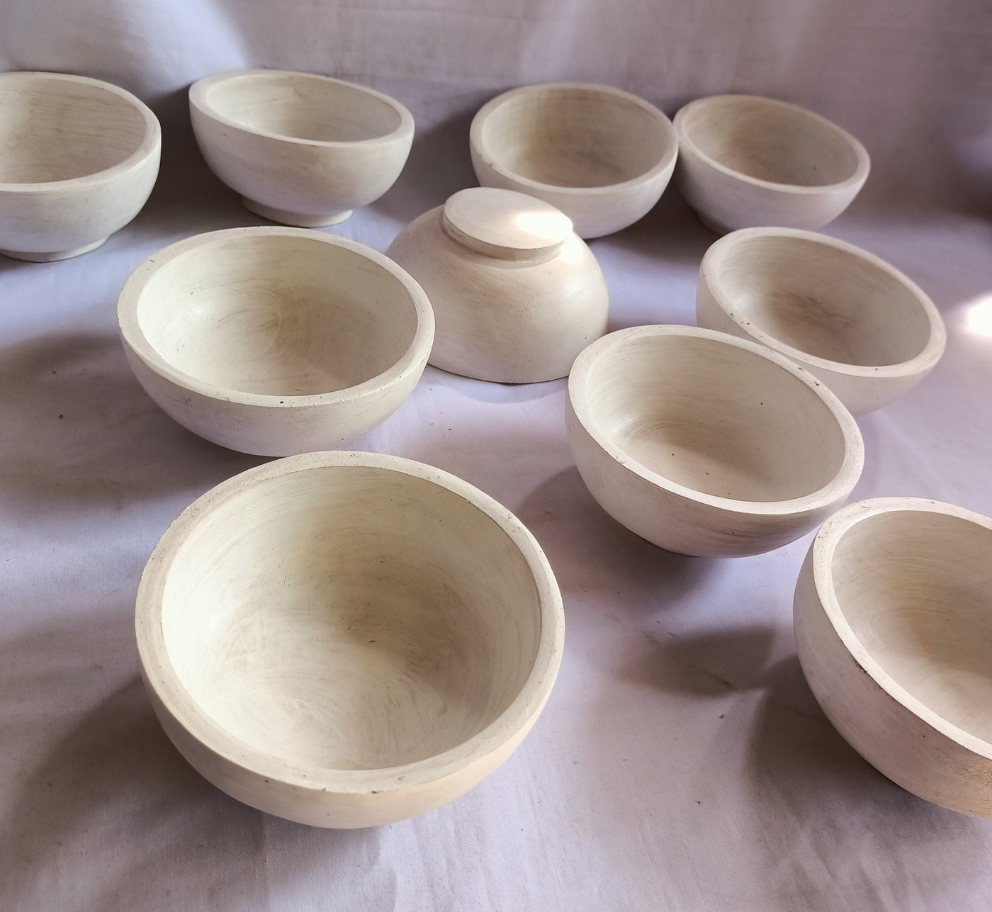 ONSALE. Wholesale 5" Diameter Machine Cut Dough Bowls set of 10  White.Candle Ready wax fill Bowls. DIY Decor Farmhouse Bowls.Free shipping