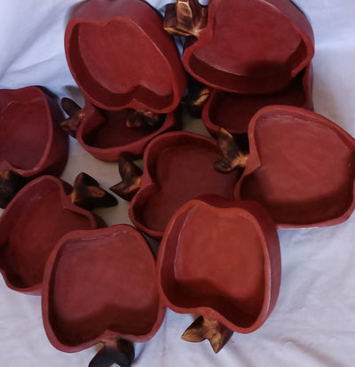 Handmade Apple Dough Bowls set of 5. Wholesale Supply Candle Ready Apple Bowls 7"X6"x2".DiY Candle Pour .Gift items.Candle makers Decor