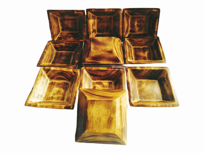 CLEARANCE SALE! Wholesale Availability.Handmade 5*5" square wooden Gift Bowls set of 12.Candle pour wax Dough Bowls.Gift Decor item Bowls.