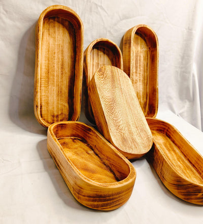 New Perfect Hand Held Machine Cut Hand finished wooden unique Dough Bowls Mix of 6pcs/wax pour 11 and 9"Candle making Bowl Farmhouse DIY kit