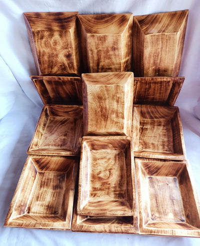 Wholesale Unique Handmade Dough Bowls set of 5.Wooden multiple wick Candle Display Bowls.Farmhouse Decor Centerpiece.DIY Candle Making Kit.