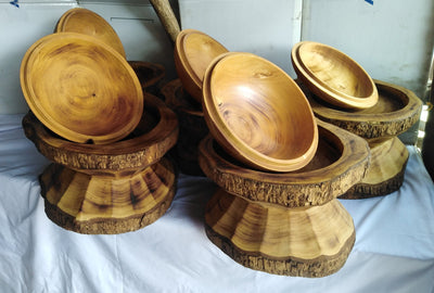 Wholesale! Exquisite Farmhouse Tree trunk Table top Food serving Platter Tray and a  Cloche. Handmade Food Display Decor Serving stem plates