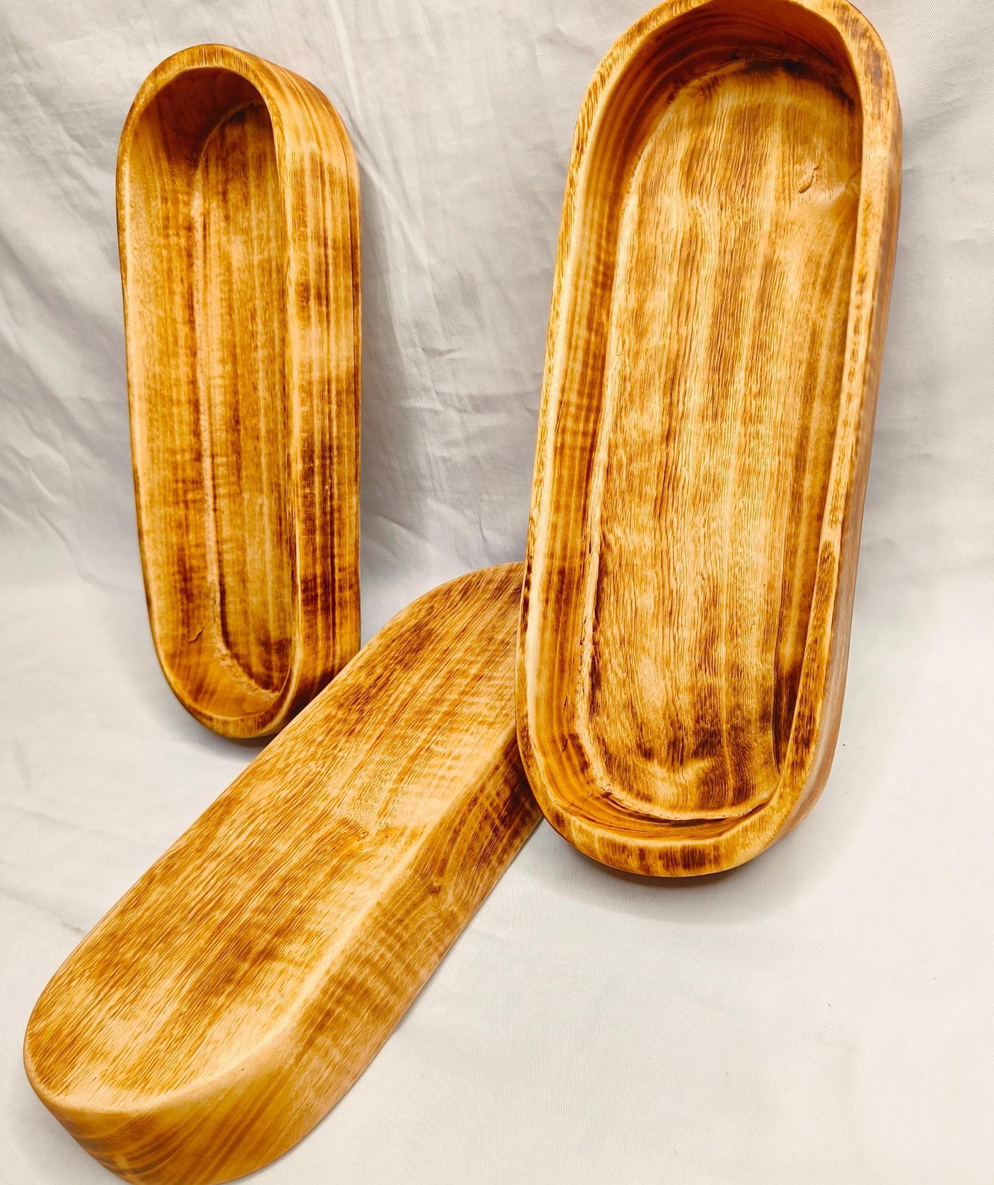 The Perfect Candle Dough bowls /New and Improved Wooden Dough Bowl for Candles set of 7/ woody stained 11x4x2 inches Farmhouse Decor Gift