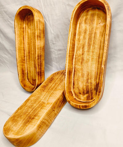 The Perfect Candle Dough bowls /New and Improved Wooden Dough Bowl for Candles set of 7/ woody stained 11x4x2 inches Farmhouse Decor Gift