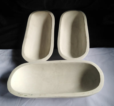 Bulk medium Wooden Candle Dough Bowls- white set of 3. Centerpiece Home Decor Bowls. Diy Candle Making Kit. 13" Wood Bowls.
