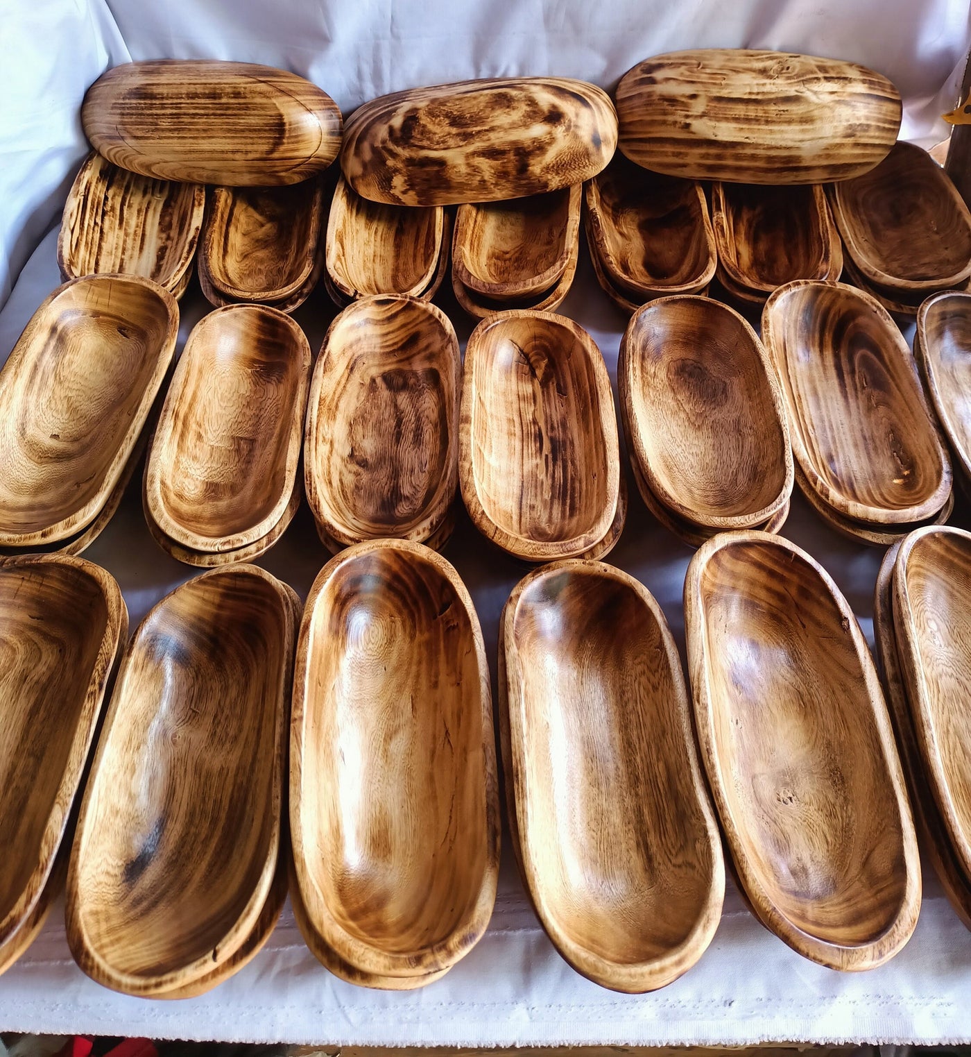 Mini Candle pour Dough Bowl wooden Farmhouse Decor wax Fill vessels set of 10 DIY Projects Gift Bowls wholesale availability 9x4x1.5 inches