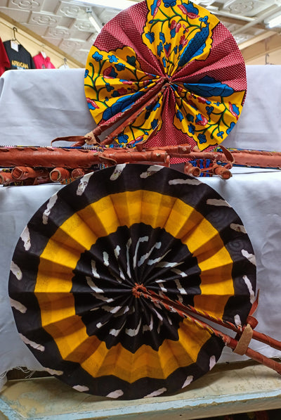 ONSALE.Wholesale Random Ankara Folding fabric fans Set of 185. kente African Hand fan/ Gift Items Fabric leather fan. African Folding Fans.