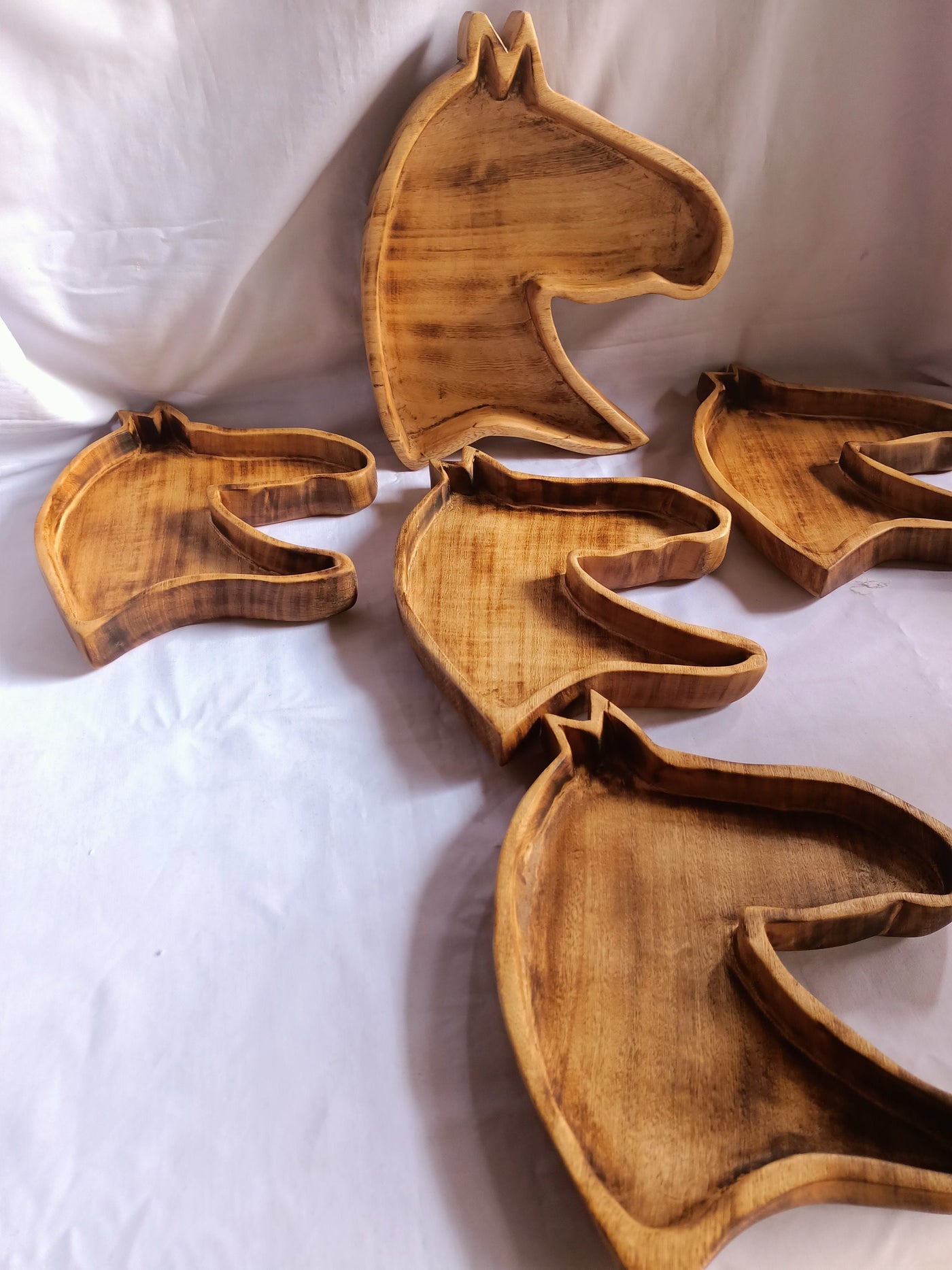 New bowls Alert! ONSALE Bulk Supply  Handmade Horse Shaped wooden Dough Bowls set 5.Stallion Wax Candles Bowls Stable Theme Farmhouse Decor.