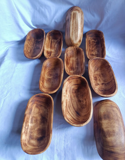 Mini Candle pour Dough Bowl wooden Farmhouse kitchen wax Fill vessels set of 10 DIY Projects Christmas gift wooden Candle Bowls baguettes