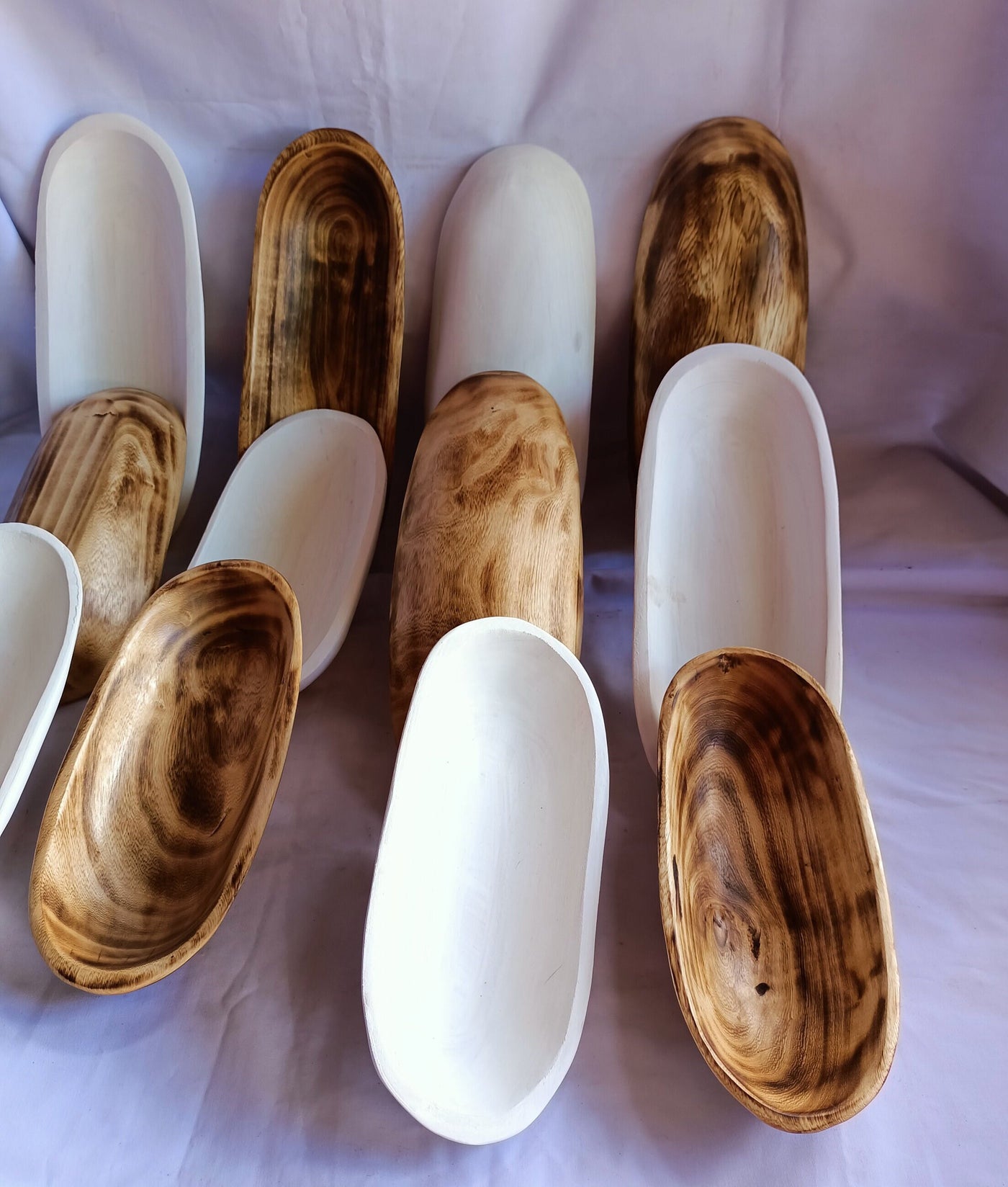 Wholesale Beautiful Handmade Candle Dough Bowls Set of 10.Mixed 5 White and 5 Natural 11" and 9".DIY Candle Making Kit.Gift Items.