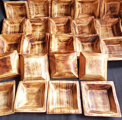 CLEARANCE SALE! Wholesale Availability.Handmade 5*5" square wooden Gift Bowls set of 12.Candle pour wax Dough Bowls.Gift Decor item Bowls.